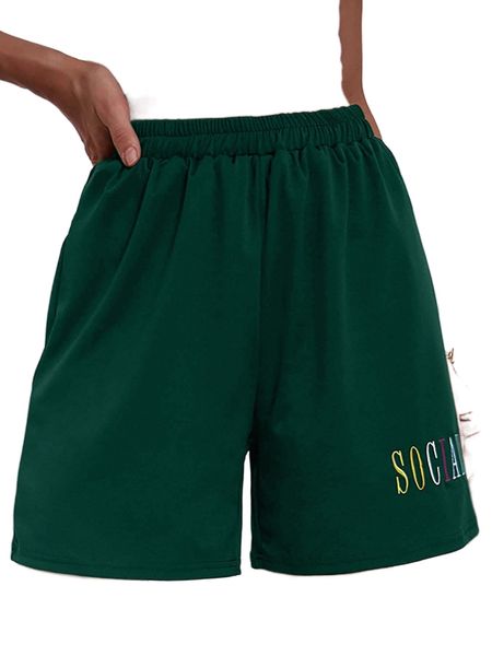 letter embroidery track shorts w6kw#, White;black
