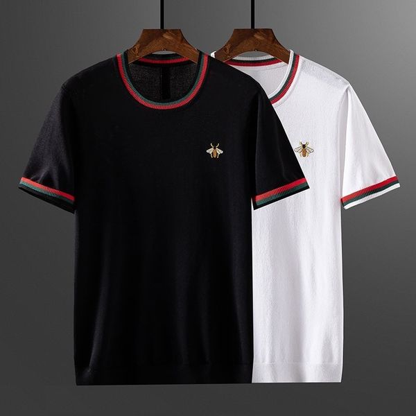 european station bee embroidery tshirt mens round neck summer mercerized cotton short sleeve fashion 20622, White;black
european station bee embroidery tshirt mens round neck summer mercerized cotton short sleeve fashion 20622, White;black