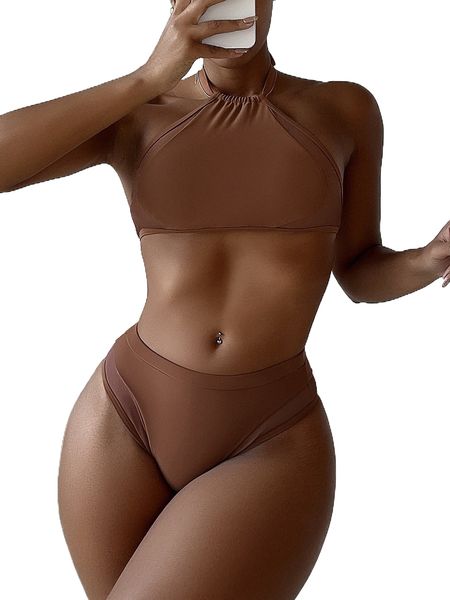 contrast mesh h.igh waisted b.ikini swimsuit a7nu#, White;black 
contrast mesh h.igh waisted b.ikini swimsuit a7nu#, White;black