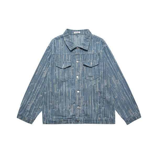 original lapel tie dye striped pockets men and women jeans coat high street casual autumn denim coats, Black;brown
original lapel tie dye striped pockets men and women jeans coat high street casual autumn denim coats, Black;brown