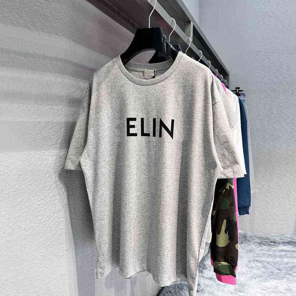 spring high version front crew neck os shoulder loose men's women's t-shirt, White