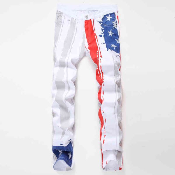 men's white american flag casual painted color picture case fashion printed jeans, Blue
men's white american flag casual painted color picture case fashion printed jeans, Blue