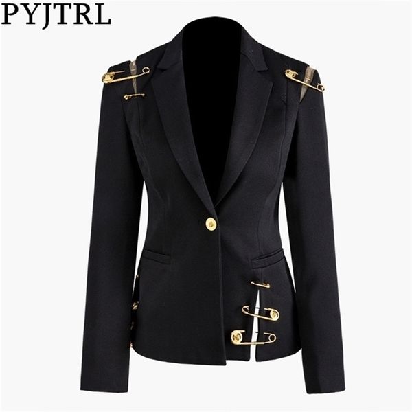 pyjtrl women spring autumn black hollow out pin spliced jacket fashion long sleeve women coat 201210, Black;brown
pyjtrl women spring autumn black hollow out pin spliced jacket fashion long sleeve women coat 201210, Black;brown