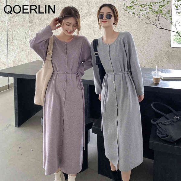 qoerlin knit dress women autumn winter singlebreasted laceup waist temperament long dress maxi sweater button vestidos black 210412, Black;gray
qoerlin knit dress women autumn winter singlebreasted laceup waist temperament long dress maxi sweater button vestidos black 210412, Black;gray