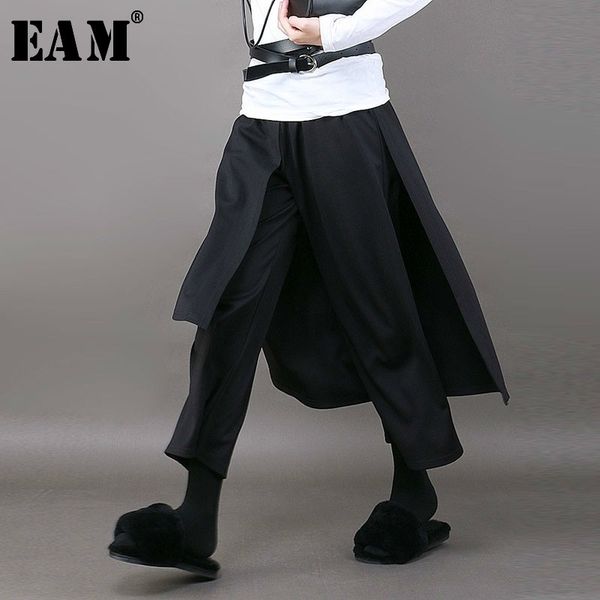 eam spring new loose casual elastic big size solid color wide leg pants stitching anklelength pantswomen ya91401 y200418, Black;white
eam spring new loose casual elastic big size solid color wide leg pants stitching anklelength pantswomen ya91401 y200418, Black;white