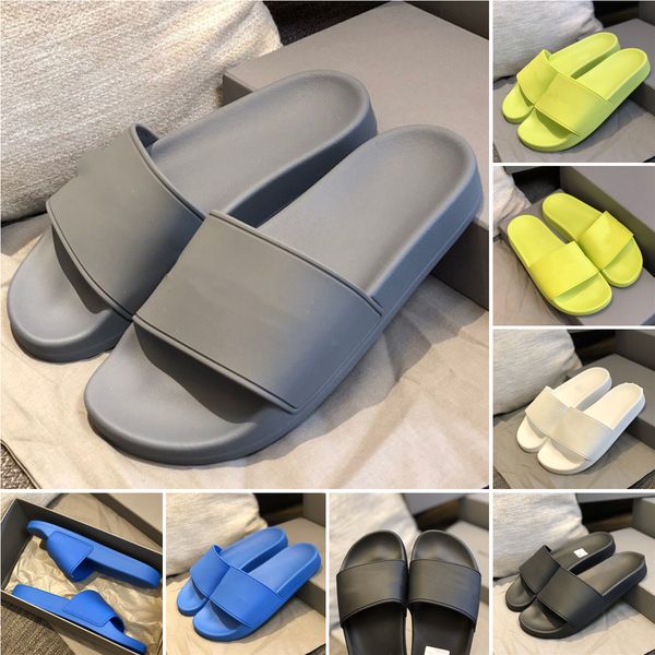 

New Designer Latest Color Slippers Men & Woman Size 35-44 Thick Bottom Flat Slides Pillow Comfort Lady Sandals Bubble Shoes High Heel Slippers, White