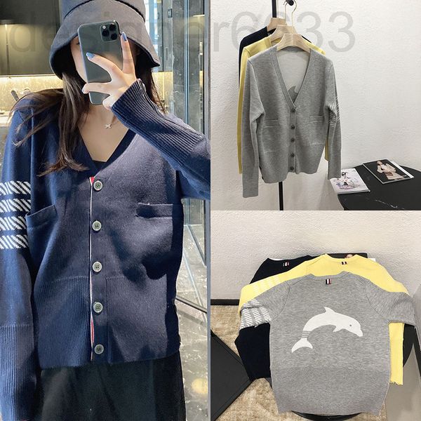 women's knits & tees designer tb knitted cardigan women's korean back dolphin pattern fresh age reducing loose long sleeved jacket, White
women's knits & tees designer tb knitted cardigan women's korean back dolphin pattern fresh age reducing loose long sleeved jacket, White
