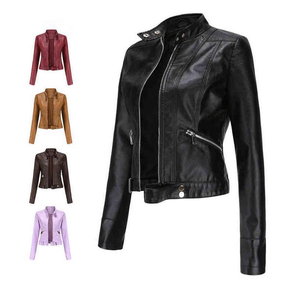 jackets women's winter coats female clothing 2022 new autumn fashion long sleeve leather outwear motor biker with pocket l220728, Black
jackets women's winter coats female clothing 2022 new autumn fashion long sleeve leather outwear motor biker with pocket l220728, Black