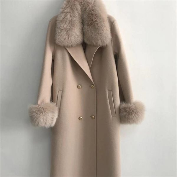qiuchen new arrival cashmere women jacket with real fur collar and cuffs fashion model lj201110, Black
qiuchen new arrival cashmere women jacket with real fur collar and cuffs fashion model lj201110, Black