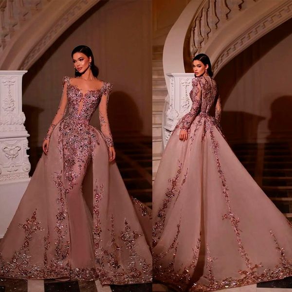 pink mermaid formal gowns long sleeves evening dress custom made sparkly seqined prom dresses with detachable train, Black;red
pink mermaid formal gowns long sleeves evening dress custom made sparkly seqined prom dresses with detachable train, Black;red
