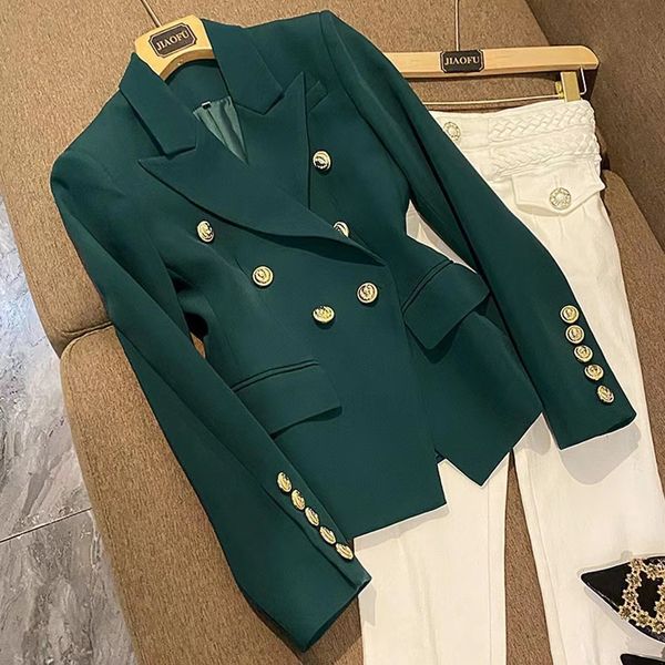 t061 womens suits & blazers tide brand high-quality retro fashion designer suit jacket lion double-breasted slim plus size women's clot, White;black
t061 womens suits & blazers tide brand high-quality retro fashion designer suit jacket lion double-breasted slim plus size women's clot, White;black