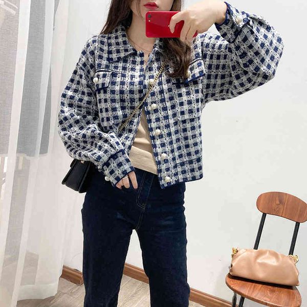 women's jackets s family autumn and winter small fragrance pearl buckle plaid knitted cardigan women's jacquard tweed short coat n, Black;brown
women's jackets s family autumn and winter small fragrance pearl buckle plaid knitted cardigan women's jacquard tweed short coat n, Black;brown