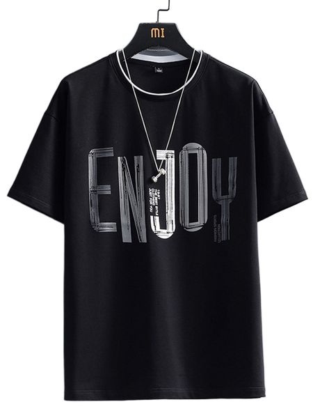 men letter graphic tee without necklace q2da#, White;black
men letter graphic tee without necklace q2da#, White;black