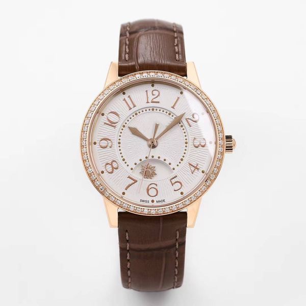 gf factory produces women's watches 34mm cal.898a/1 integrated movement cowhide strap sapphire glass mirror fold buckle, Slivery;brown
gf factory produces women's watches 34mm cal.898a/1 integrated movement cowhide strap sapphire glass mirror fold buckle, Slivery;brown