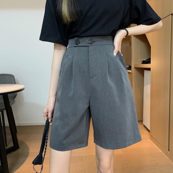women solid half pants blazer shorts casual high waist loose wide leg y2k office lady ol mujer harajuku summer, Black;white
women solid half pants blazer shorts casual high waist loose wide leg y2k office lady ol mujer harajuku summer, Black;white