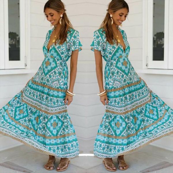 womens maxi dress floral summer boho v-neck elastic waist belt long, Black;gray
womens maxi dress floral summer boho v-neck elastic waist belt long, Black;gray