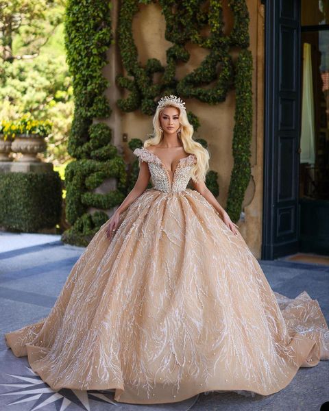 romantic champagne pearls wedding dress deep v neck bridal gowns lace appliques royal train saudi arabic vintage robe de mariee, White
romantic champagne pearls wedding dress deep v neck bridal gowns lace appliques royal train saudi arabic vintage robe de mariee, White