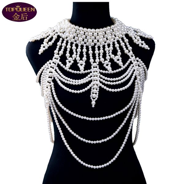 wedding jewelry luxury multilayer pearls shoulder chain baroque pure handmade pendant diamond bridal rhinestone neck chain accessories brida, White
wedding jewelry luxury multilayer pearls shoulder chain baroque pure handmade pendant diamond bridal rhinestone neck chain accessories brida, White
