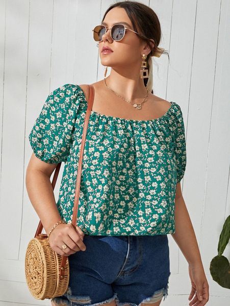 plus ditsy floral puff sleeve blouse n9fr#, Black
plus ditsy floral puff sleeve blouse n9fr#, Black