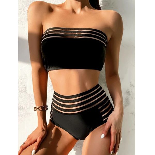strapless bikini women 2022 new mesh patchwork swimwear high waist swimsuit female two piece bikini set bather bathing suit, White;black
strapless bikini women 2022 new mesh patchwork swimwear high waist swimsuit female two piece bikini set bather bathing suit, White;black