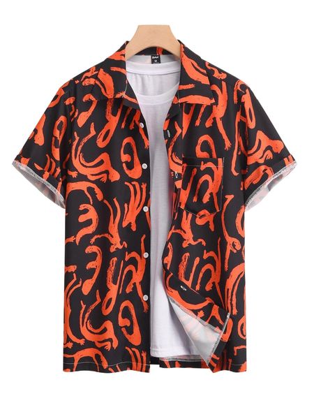 romwe guys allover print shirt t1uw#, White;black
romwe guys allover print shirt t1uw#, White;black