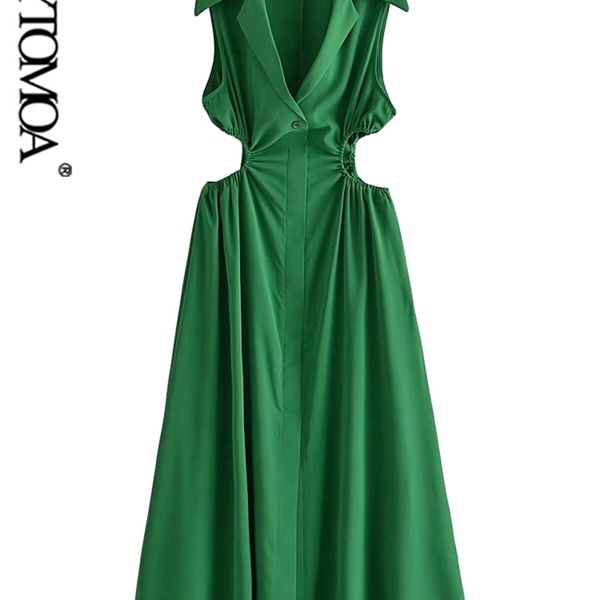 kpytomoa women fashion hollow out pleated green midi dress vintage sleeveless front buttons female dresses vestidos mujer 220516, Black;gray
kpytomoa women fashion hollow out pleated green midi dress vintage sleeveless front buttons female dresses vestidos mujer 220516, Black;gray