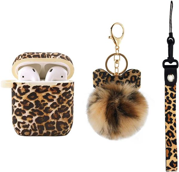 case for airpods 1&2 case,leopard airpod case with pompom and strap compatible with airpods 2/1,full protect silicone skin cover with
case for airpods 1&2 case,leopard airpod case with pompom and strap compatible with airpods 2/1,full protect silicone skin cover with