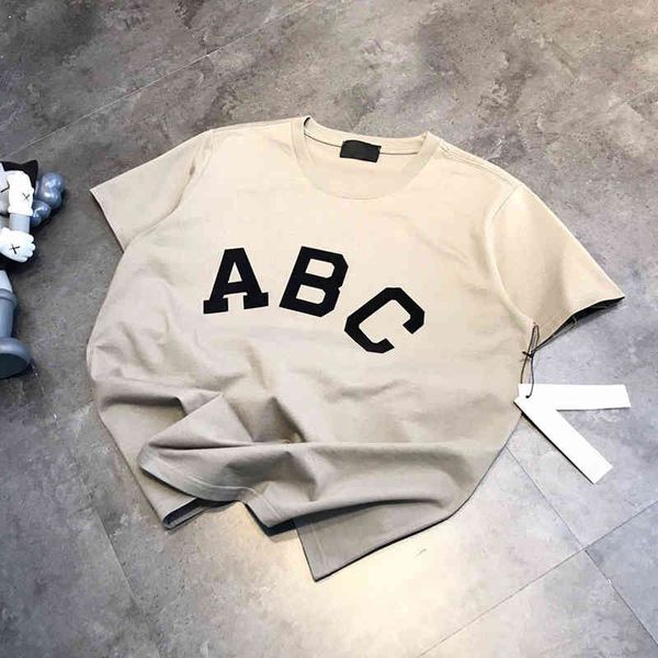 women's t-shirt spring flocked abc letter casual loose round neck short sleeve t-shirt, White
women's t-shirt spring flocked abc letter casual loose round neck short sleeve t-shirt, White