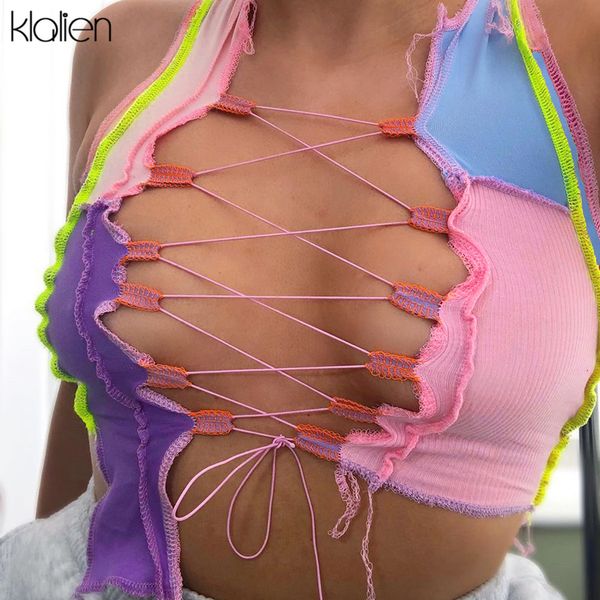 fashion casual bandage patchwork tank women summer hollow out streetwear female slim wild tank ladies, White
fashion casual bandage patchwork tank women summer hollow out streetwear female slim wild tank ladies, White
