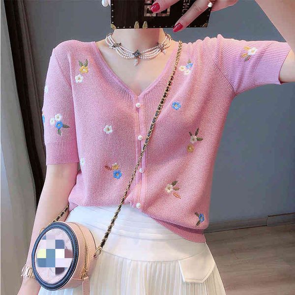 women's sweaters french embroidery small flower pullover ice silk thin v-neck sweater short sleeve t-shirt women's summer loose su, White;black
women's sweaters french embroidery small flower pullover ice silk thin v-neck sweater short sleeve t-shirt women's summer loose su, White;black