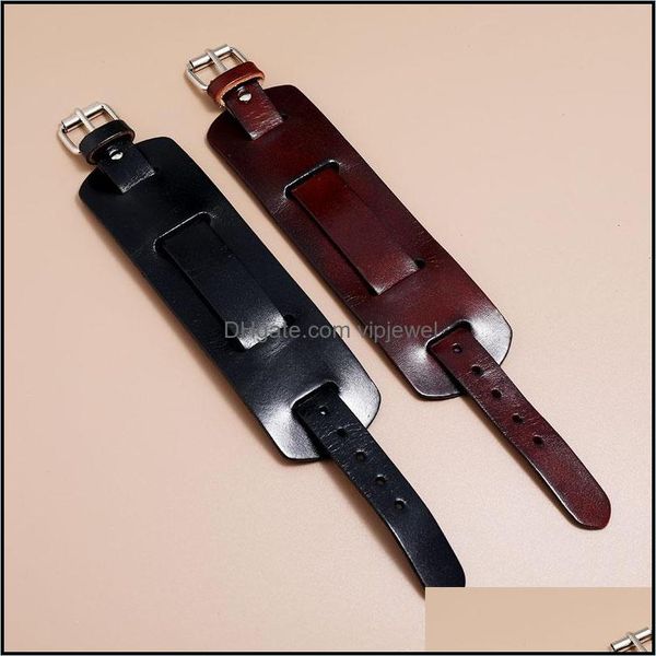charm bracelets jewelry simple vintage wide black brown leather adjustable belt bangle punk mens fashion par dh1wn, Golden;silver
charm bracelets jewelry simple vintage wide black brown leather adjustable belt bangle punk mens fashion par dh1wn, Golden;silver