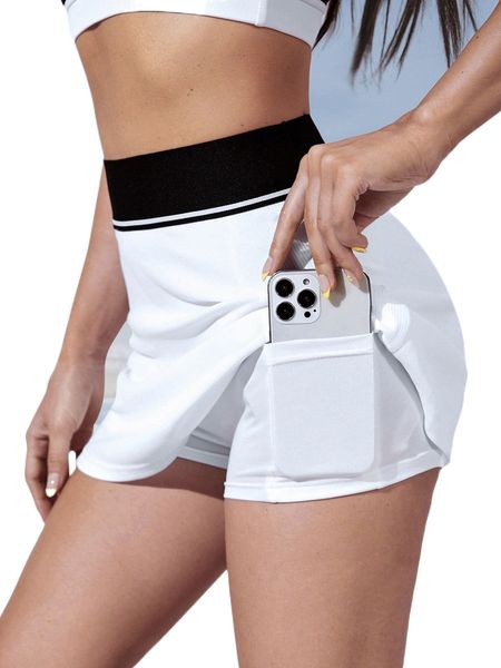 contrast binding breathable softness sports skort b33l#, Gray 
contrast binding breathable softness sports skort b33l#, Gray