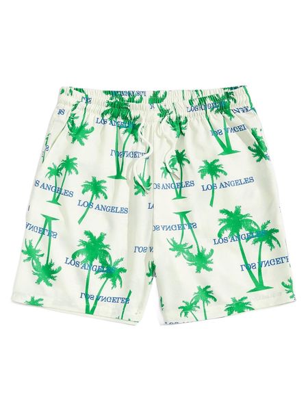 romwe guys tree letter graphic shorts 66i2#, White;black