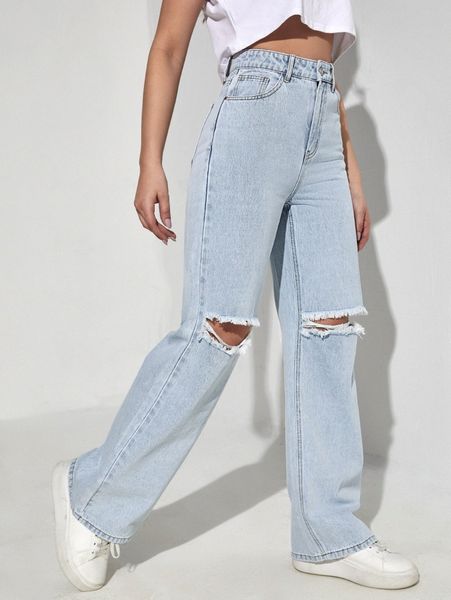ripped wide leg jeans o6af#, Blue
ripped wide leg jeans o6af#, Blue