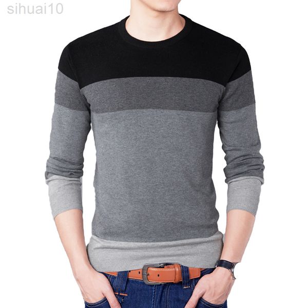 2022 autumn fashion casual sweater o-neck striped slim fit men's sweaters men pull homme contrast color sweaters l220801, White;black
2022 autumn fashion casual sweater o-neck striped slim fit men's sweaters men pull homme contrast color sweaters l220801, White;black