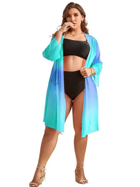 plus ombre open front kimono g1hd#, Black;gray
plus ombre open front kimono g1hd#, Black;gray
