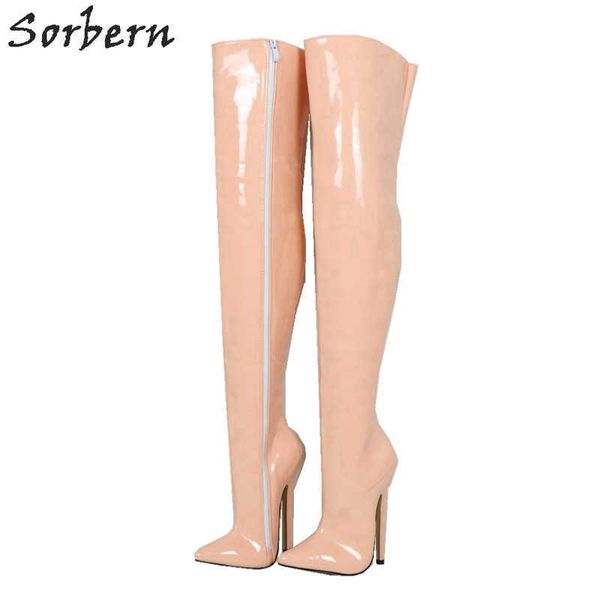 sorbern nude over the knee boot mid thigh high hard shaft boot 18cm heels dominatrix pointy toe custom big fetish shoe, Black
sorbern nude over the knee boot mid thigh high hard shaft boot 18cm heels dominatrix pointy toe custom big fetish shoe, Black