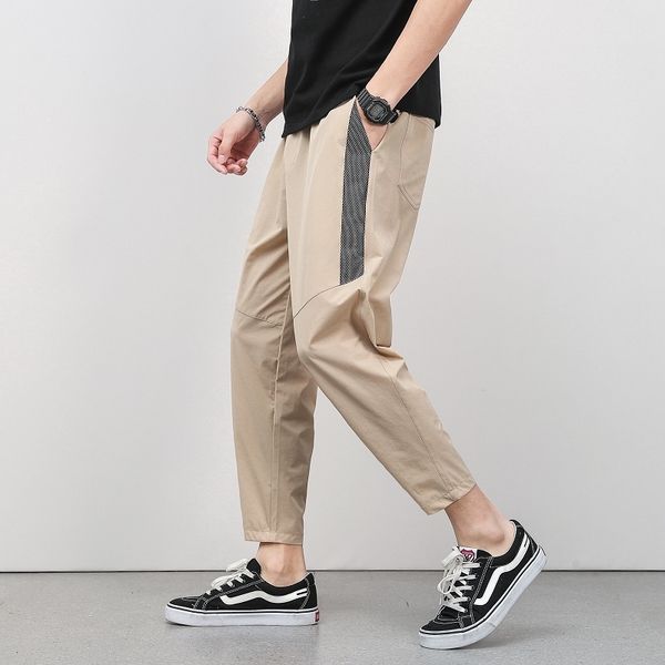 korean summer men's thin splicing 9point pants ice silk ventilation trend straight tube loose elastic legged casual trousers 220816, Black
korean summer men's thin splicing 9point pants ice silk ventilation trend straight tube loose elastic legged casual trousers 220816, Black