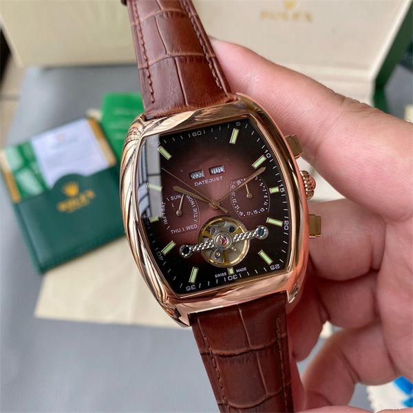 montre de luxe men watches 43mm imported automatic mechanical movement 316l steel case imported calfskin strap luxury watch wristwatches, Slivery;brown
montre de luxe men watches 43mm imported automatic mechanical movement 316l steel case imported calfskin strap luxury watch wristwatches, Slivery;brown