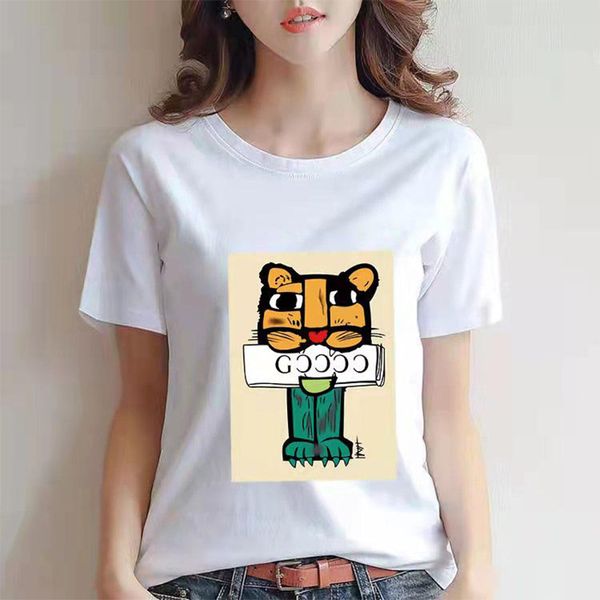 2022 new summer women's t-shirt tiger print letter luxury brand round neck casual fashion short sleeve female's clothing, White
2022 new summer women's t-shirt tiger print letter luxury brand round neck casual fashion short sleeve female's clothing, White