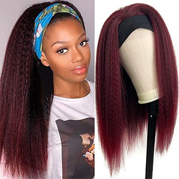 wig women's ice silk headband hair wig synthetic yaki corn straight long hair wig, Black
wig women's ice silk headband hair wig synthetic yaki corn straight long hair wig, Black