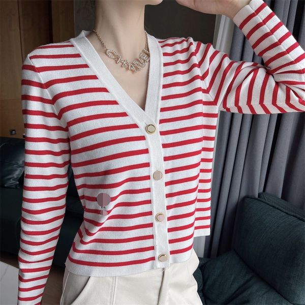 women's knits & tees designer d family 2022 spring new classic stripe v-neck letter embroidery thin and versatile knitted cardigan wome, White
women's knits & tees designer d family 2022 spring new classic stripe v-neck letter embroidery thin and versatile knitted cardigan wome, White