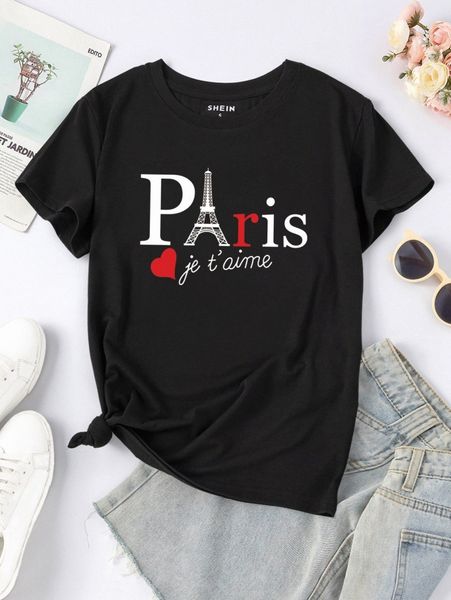 letter & heart print tee s4pw#, White 
letter & heart print tee s4pw#, White