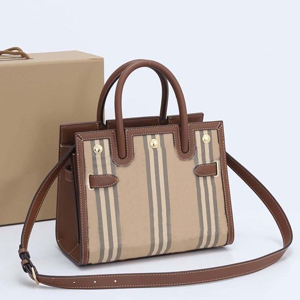 canvas check shopping bag women totes handbag rivet shoulder bag genuine leather patchwork letter zipper hardware thread adjustable belt str
canvas check shopping bag women totes handbag rivet shoulder bag genuine leather patchwork letter zipper hardware thread adjustable belt str