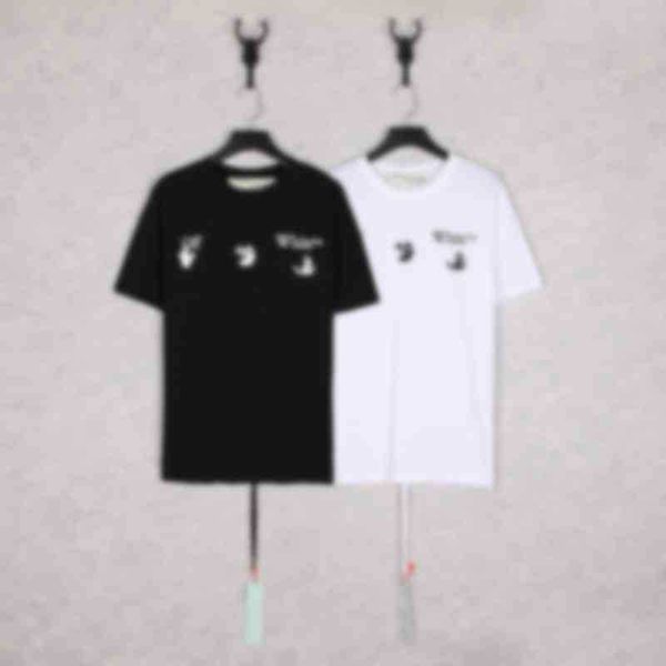 21ss ow t-shirt off summer short sleeve half loose white trend casual, White;black
21ss ow t-shirt off summer short sleeve half loose white trend casual, White;black