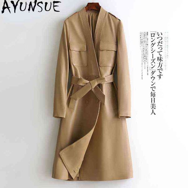 ayunsue 2021 women genuine leather jacket autumn and spring genuine sheepskin coat belted long leather jackets veste cuir femme j220727, Black
ayunsue 2021 women genuine leather jacket autumn and spring genuine sheepskin coat belted long leather jackets veste cuir femme j220727, Black