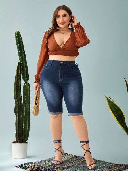 plus high waist skinny denim shorts f546#, White;black
plus high waist skinny denim shorts f546#, White;black