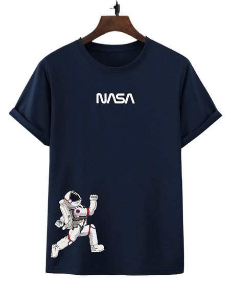 men letter and astronaut print tee m4vm#, White;black
men letter and astronaut print tee m4vm#, White;black