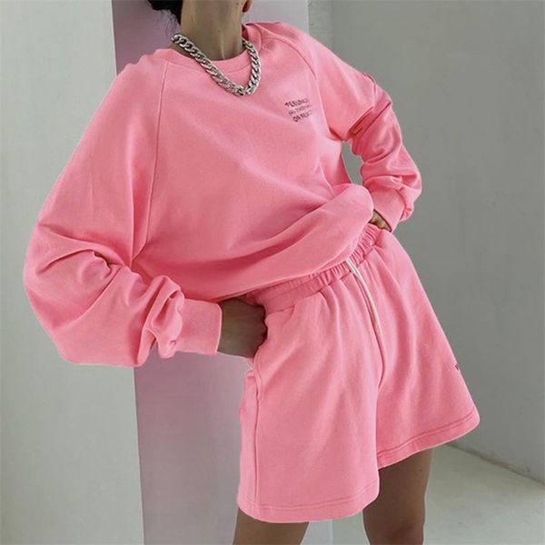 casual letter print oversized sweat suits lounge wear sweatshirt and shorts two piece set tracksuit women outfits streetwear lj201120, White
casual letter print oversized sweat suits lounge wear sweatshirt and shorts two piece set tracksuit women outfits streetwear lj201120, White