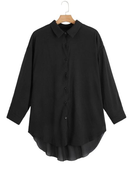 plus drop shoulder high low hem kimono u7ue#, Black;gray
plus drop shoulder high low hem kimono u7ue#, Black;gray